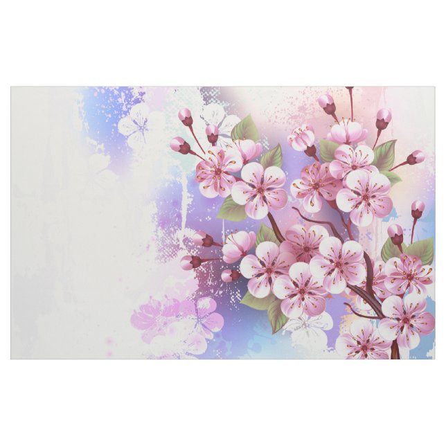 Tissu Sakura rose sur la peinture Arrière - plan (Yard)