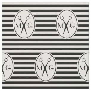 Tissu Salon de coiffure de coiffeur d'initiales de