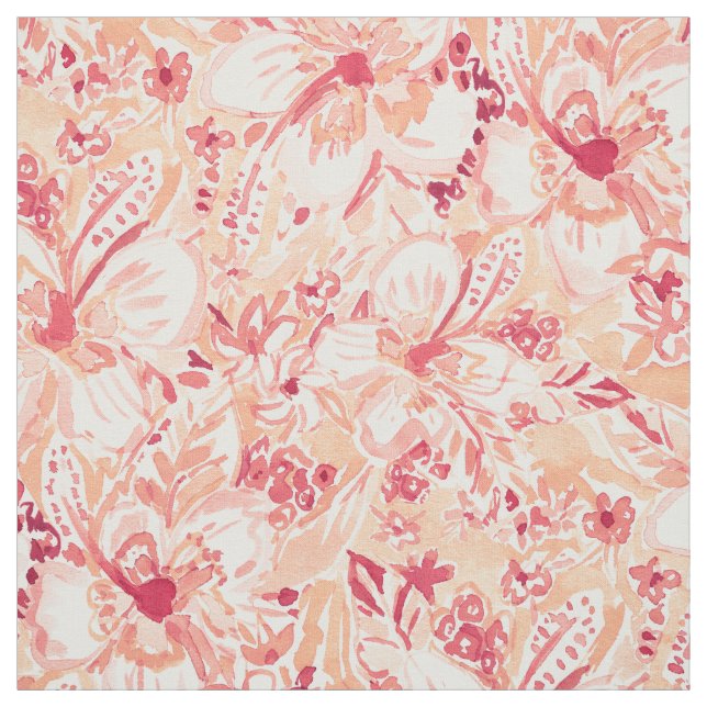 Tissu SALUT floral tropical de KETMIE (Échantillon)