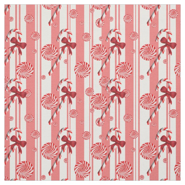 Tissu Salutations de vacances de menthe poivrée et de (Échantillon)