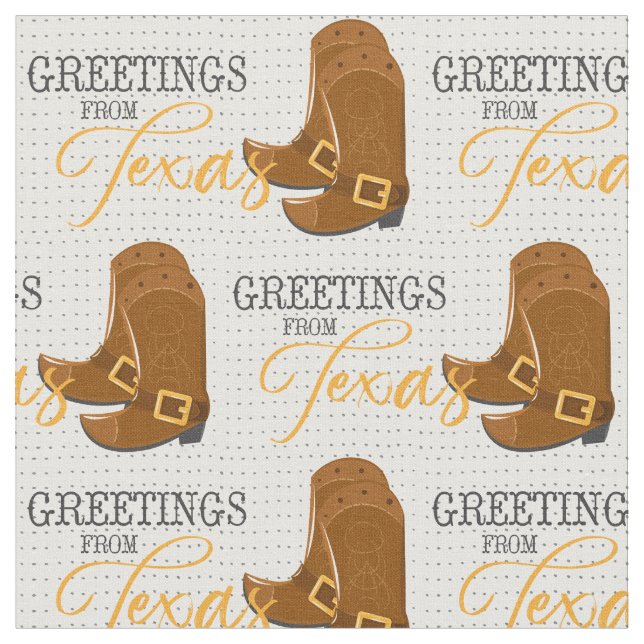 Tissu Salutations des boeufs de Cowboy du Texas (Fermer)