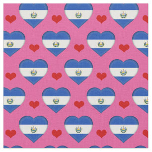 Tissu Salvador Drapeau Mode Coeur Rouge Tissu/Salvador