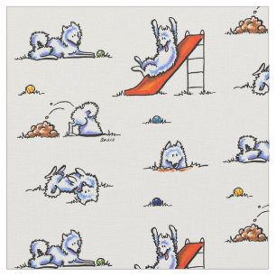 Tissu Samoyeds de terrain de jeu blancs