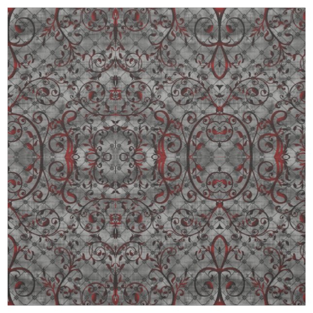 Tissu Sang Vine Damask Goth Motif Fabric (Échantillon)
