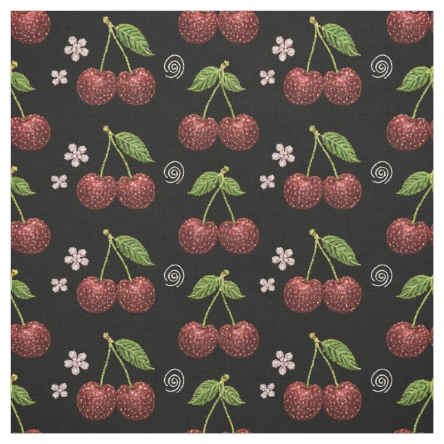 Tissu sans couture Cerise Pailletée (Échantillon)