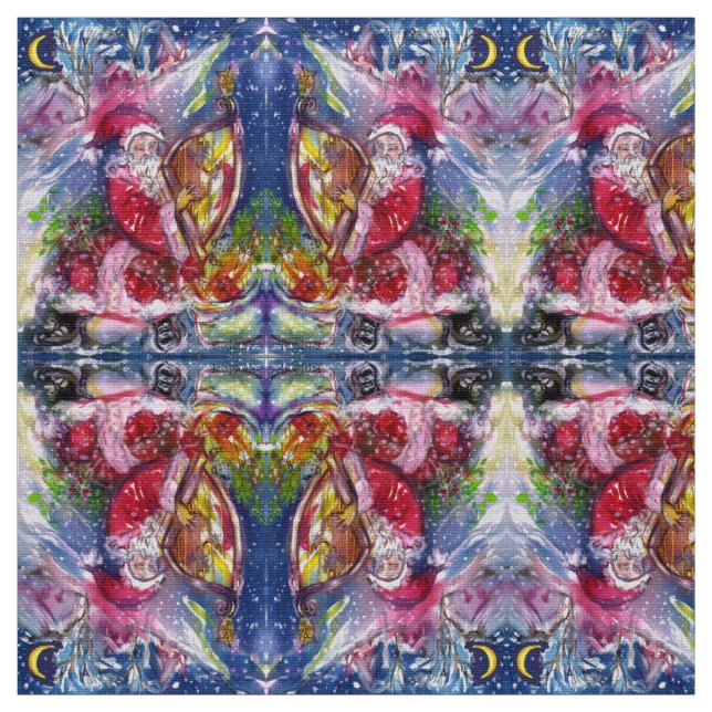 TISSU SANTA CLAUS JOUER DE LA CHEVAUCHE À LA LUMIÈRE DE  (Échantillon)