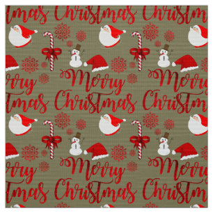 Tissu Santa Claus Snowman Sucre de canne Christmastide