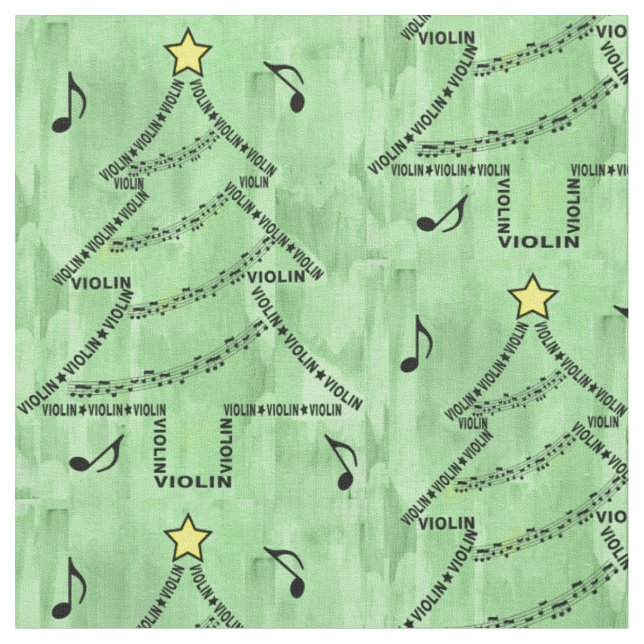 Tissu Sapin de Noël Texte Violon  (Fermer)