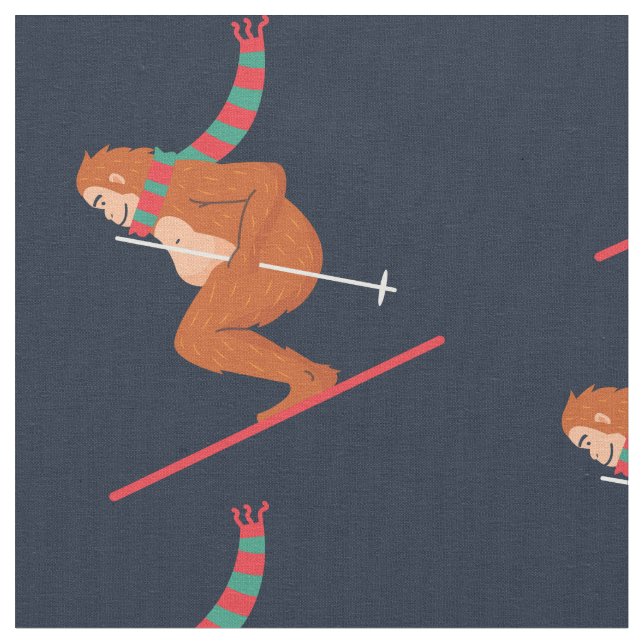 Tissu sasquatch de noël bigfoot yeti ski (Fermer)