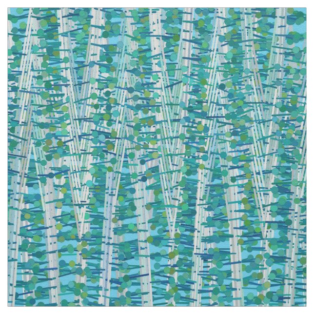 Tissu Satins et pointes Abstraits, turquoise et aqua (Échantillon)