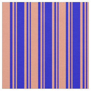 Tissu Saumon bleu et foncé Motif rayé couleur