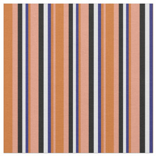 Tissu Saumon, Chocolat, Bleu de minuit, Lavande et Noir