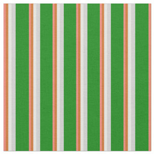 Tissu Saumon, Chocolat, Crème à la menthe, gris clair et