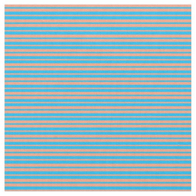 Tissu Saumon clair et Motif bleu ciel profond (Fermer)