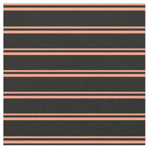 Tissu Saumon clair et Motif de lignes de couleur noire