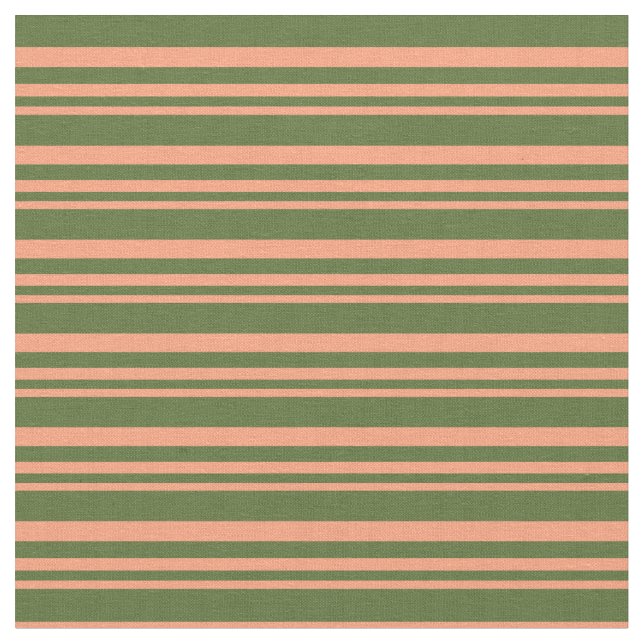 Tissu Saumon clair et Motif vert d'olive foncé (Fermer)