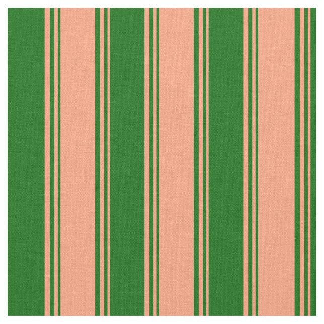 Tissu Saumon clair et Motif vert foncé (Fermer)