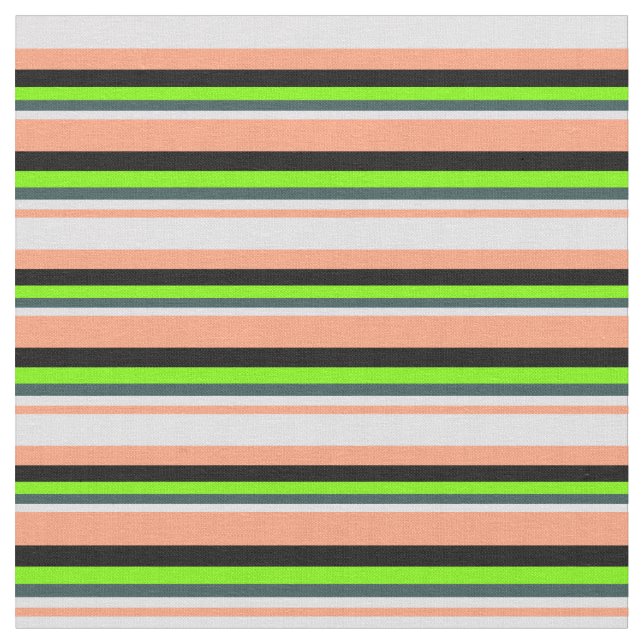 Tissu Saumon clair, Lavande, Gris Ardoise, Vert & Noir (Fermer)