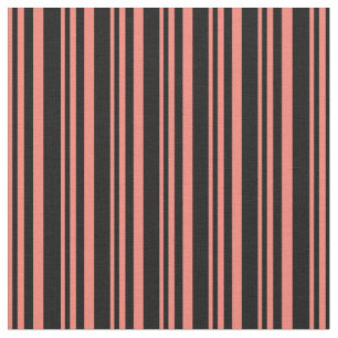 Tissu Saumon et Motif de couleur noire/rayé