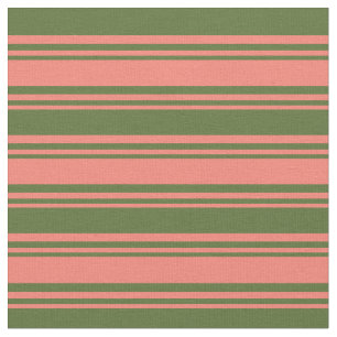 Tissu Saumon et vert foncé Olive Couleur Motif