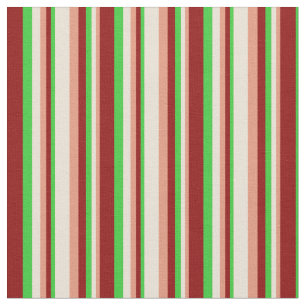 Tissu Saumon foncé, bisque, vert citron et rouge foncé