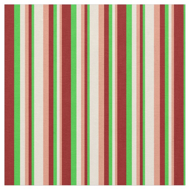 Tissu Saumon foncé, bisque, vert citron et rouge foncé (Fermer)