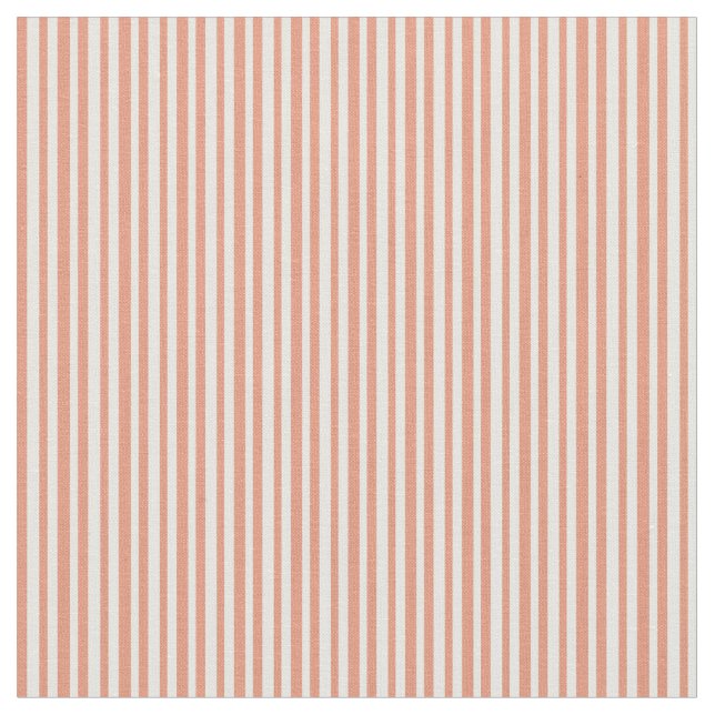 Tissu Saumon foncé et Motif à rayures blanches (Fermer)