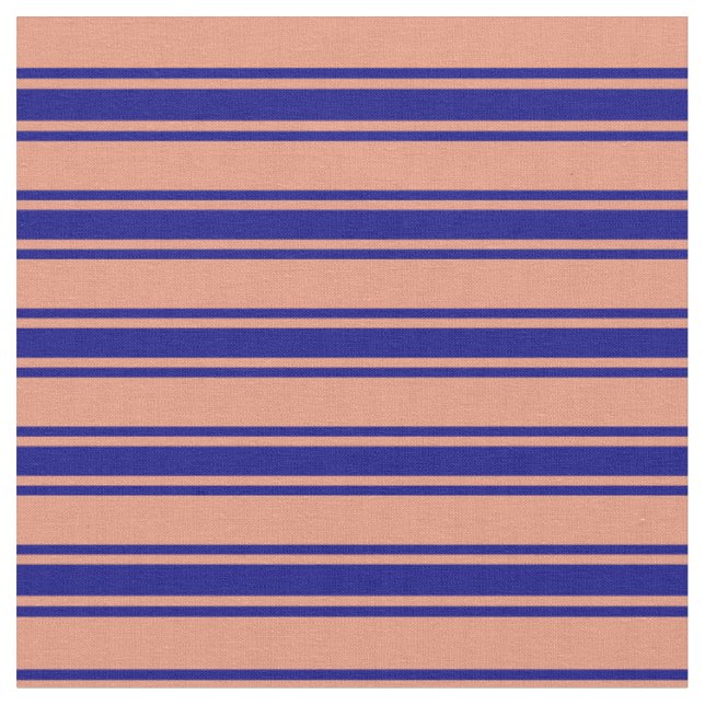 Tissu Saumon foncé et Motif de couleur bleue (Fermer)
