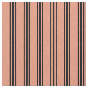 Tissu Saumon foncé et Motif de couleur noire