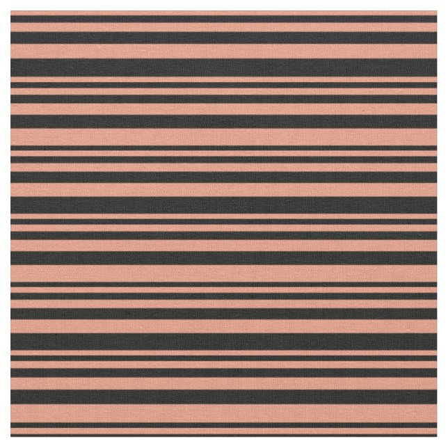Tissu Saumon foncé et Motif noir (Fermer)