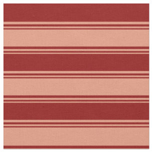 Tissu Saumon foncé et Motif obscur à ligne rouge/rayé