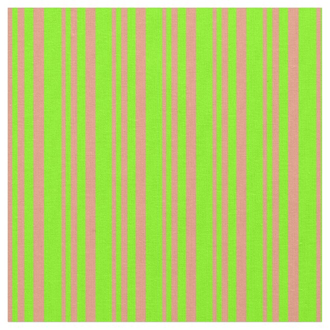Tissu Saumon foncé et Motif vert (Fermer)