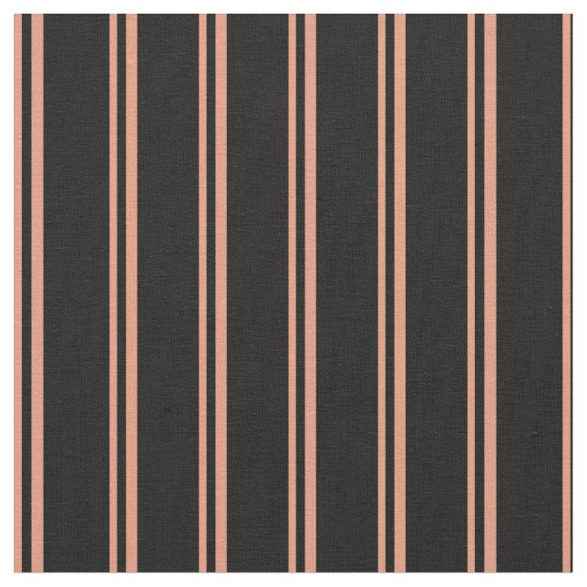 Tissu Saumon foncé et rayures noires (Fermer)