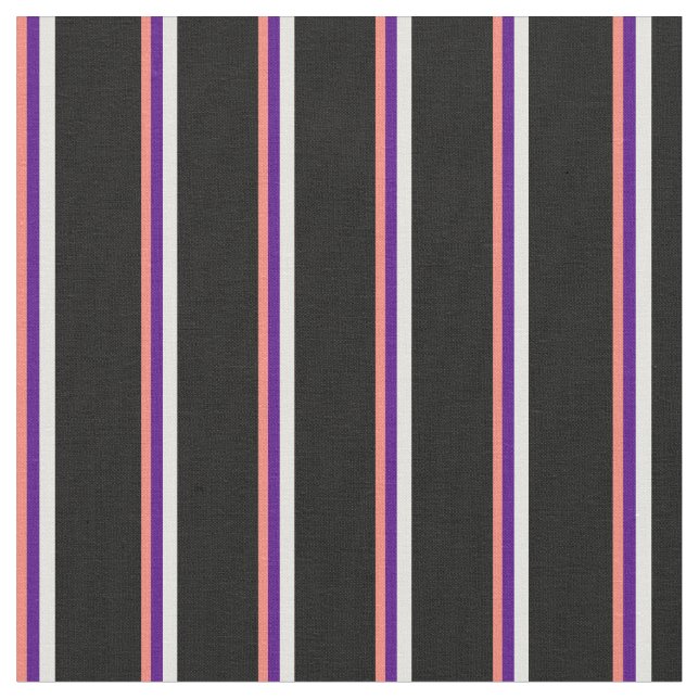Tissu Saumon, Indigo, jaune clair et noir (Fermer)