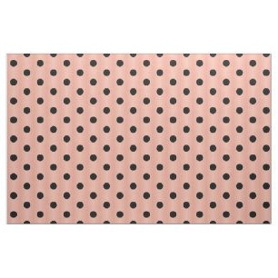 Tissu Saumon noir Polka Dot rose