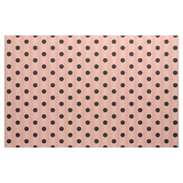 Tissu Saumon noir Polka Dot rose (Yard)