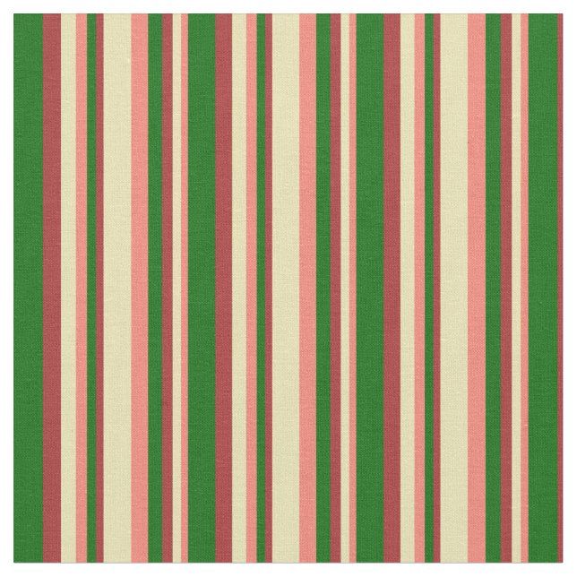 Tissu Saumon, Tan, Brown & Motif vert foncé (Fermer)