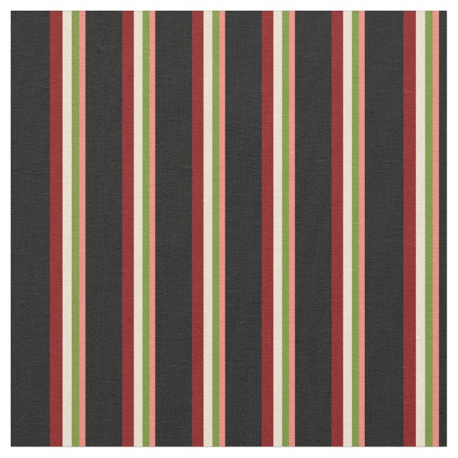 Tissu Saumon, vert, beige, marron et noir (Fermer)