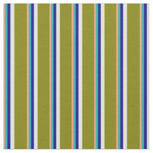 Tissu Saumon, Vert mer, Bleu, Jaune clair & Vert