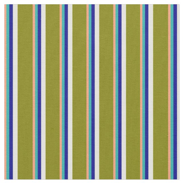 Tissu Saumon, Vert mer, Bleu, Jaune clair & Vert (Fermer)