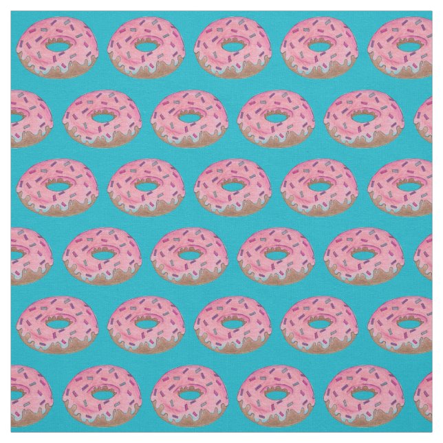 Tissu Saupoudrer de beignets de noix de Doughnut rose (Échantillon)