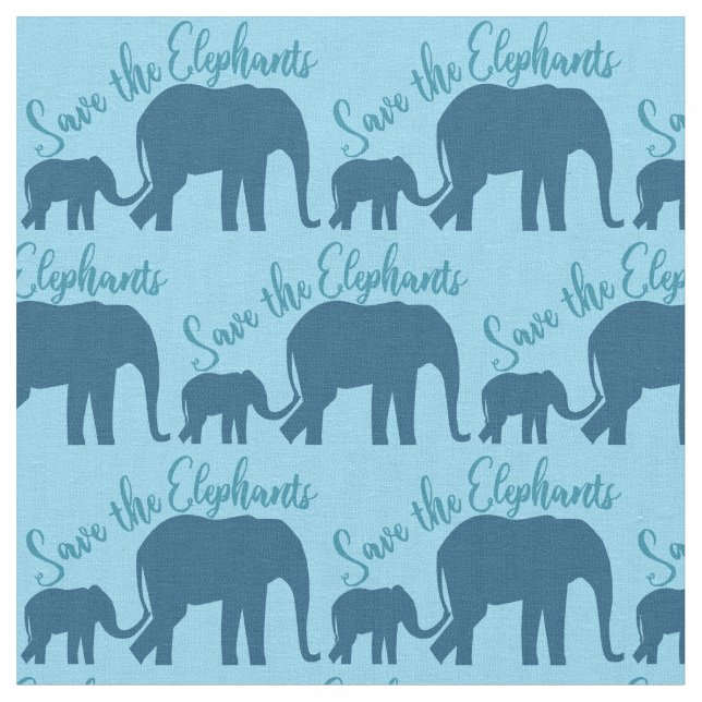 Tissu Sauvez les éléphants (Fermer)