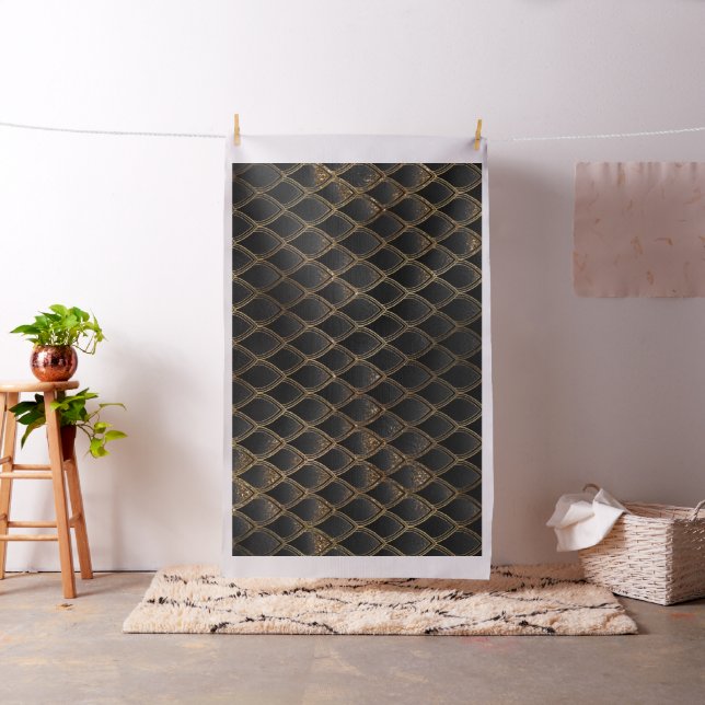 Tissu Scales de dragon noir et or (In Situ)