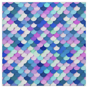 Tissu "Scales Dragon" - bleu, orchidée et lavande