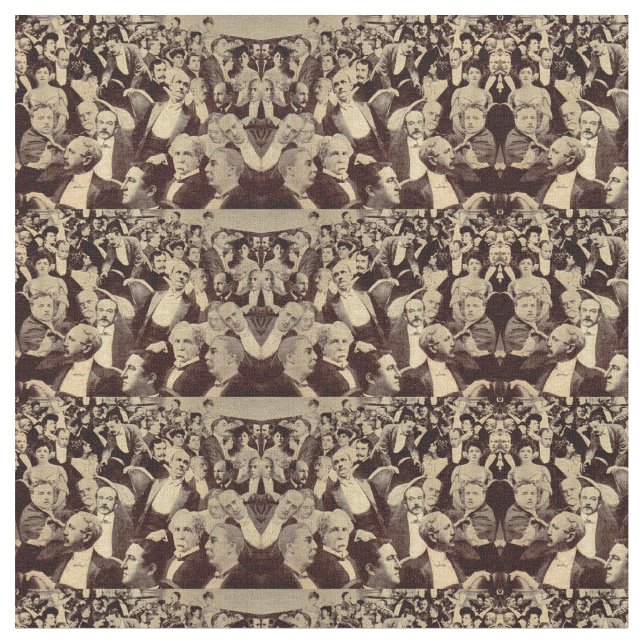 Tissu scène de foule des années 1920 (Fermer)