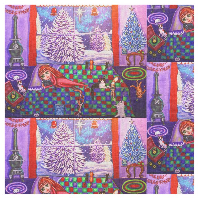 Tissu Scène de neige d'enfant de Noël et d'édredon de (Fermer)