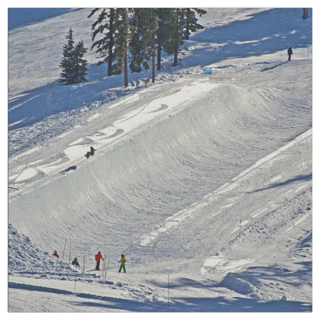 Tissu Scène d'hiver de ski alpin (Échantillon)