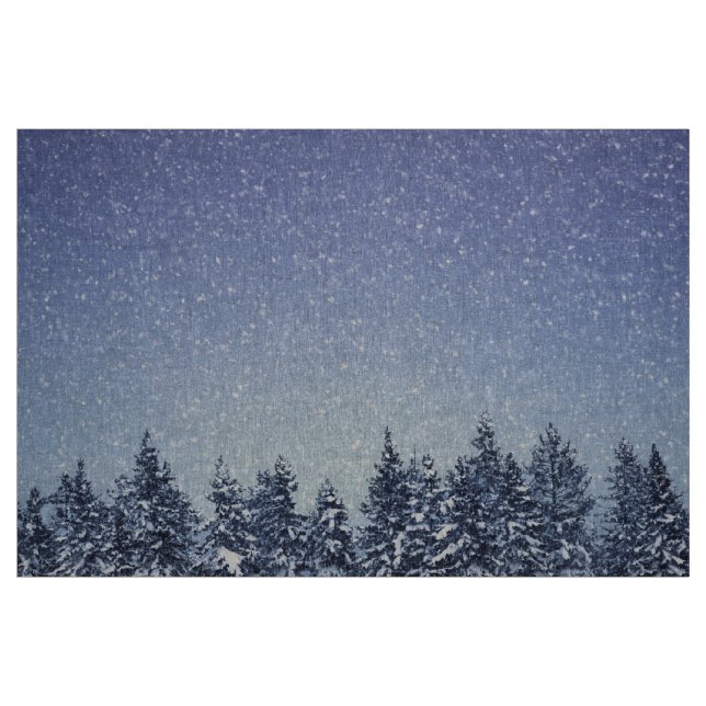 Tissu Scène gelée de forêt d'hiver de neige (Yard)