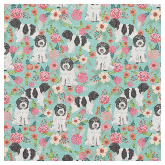 Tissu schapendoes vintage florals menthe (Fermer)