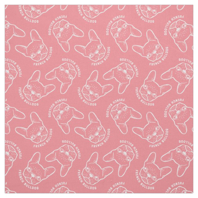 Tissu Schéma bouledogue français (Échantillon)